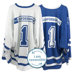 Home and Away Custom Double Sided Sublimated Jersey (White & Blue)